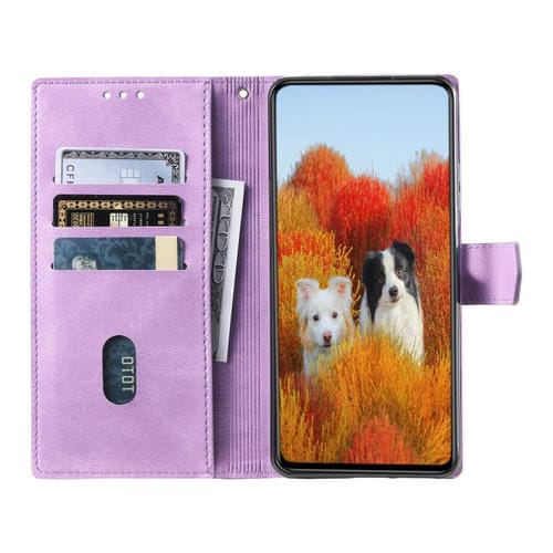 Funda de cuero con relieve TTUDRCH para Samsung Galaxy A17 5G (morado)