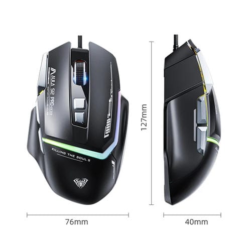 Ratón para Juegos Aula S12 Pro con Cable RGB de 12800 Dpi (Blanco)