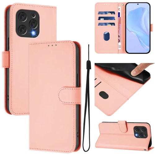Funda de Piel Sintética con Cordón para Doogee N55 Plus (Rosa)