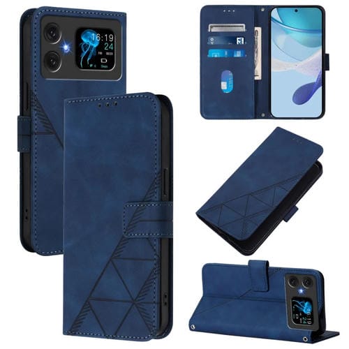 Funda de Cuero con Tapa y Relieve 3D para Cubot A20 (Azul)