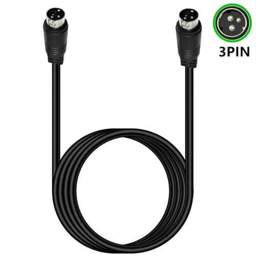 Cable Adaptador de Señal de Alimentación de Audio 3 Pines Macho a Din Central (Negro) 0,5 m