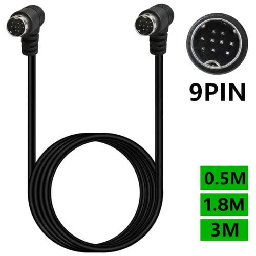 Cable Adaptador de Audio para TV 9 Pines Mini Din Doble Curvatura 3 Metros (Negro)