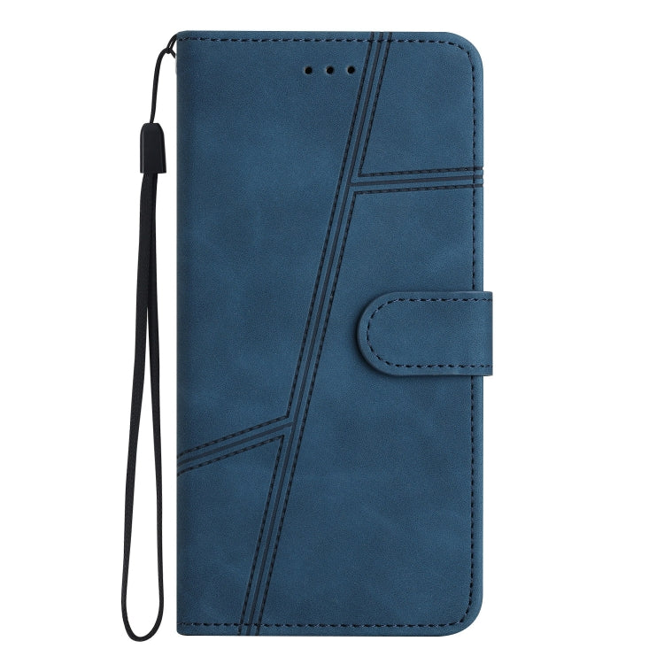 Funda de Cuero con Costuras para OnePlus 13 (Azul) Tacto Agradable
