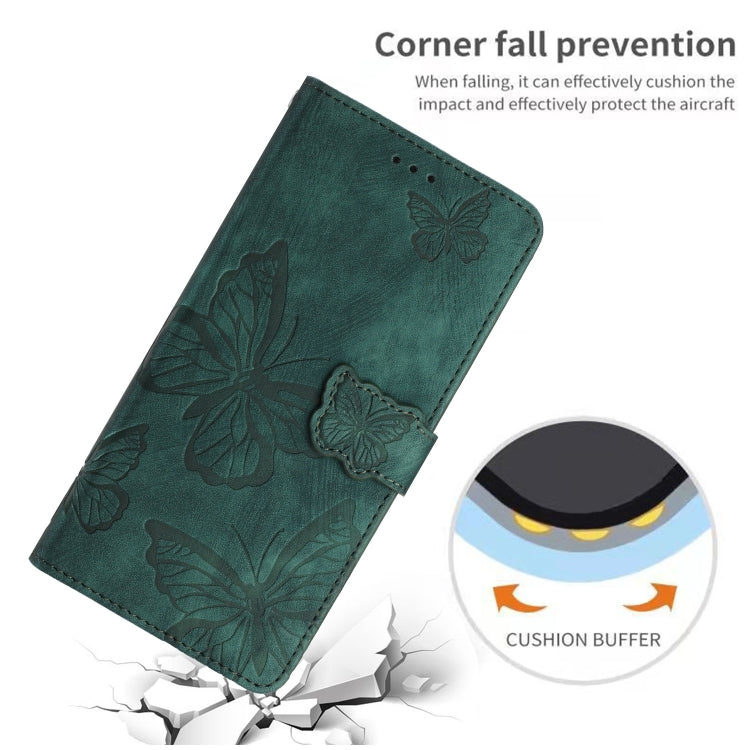 Funda de Piel con Relieve de Mariposa para OnePlus 13 (Verde)