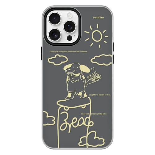 Funda híbrida TPU y PC para iPhone 12 Pro con tacto sedoso y gelatinoso (Rosa Cachorro Negro)