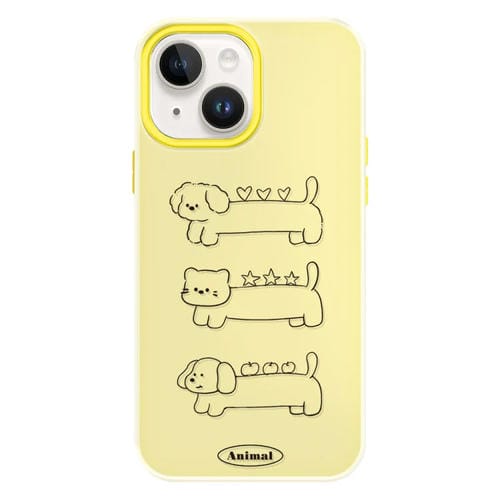 Funda híbrida TPU y Policarbonato para iPhone 14 con Tacto de Piel (Amarillo)
