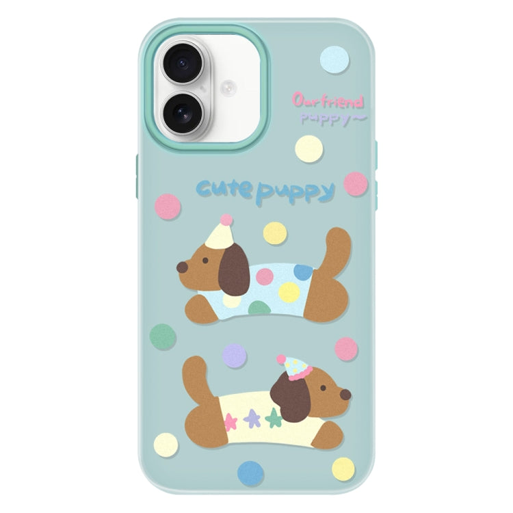 Funda híbrida TPU Policarbonato iPhone 16 Plus Tacto Sedoso (Verde Claro)