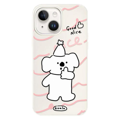 Funda híbrida TPU y PC iPhone 15 Plus Tacto Sedoso (Como Koala White)