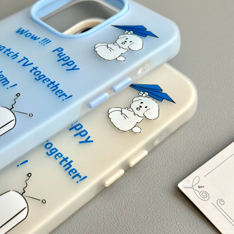 Funda híbrida TPU y Policarbonato iPhone 11 Tacto Sedoso (Tv Dog Blue)