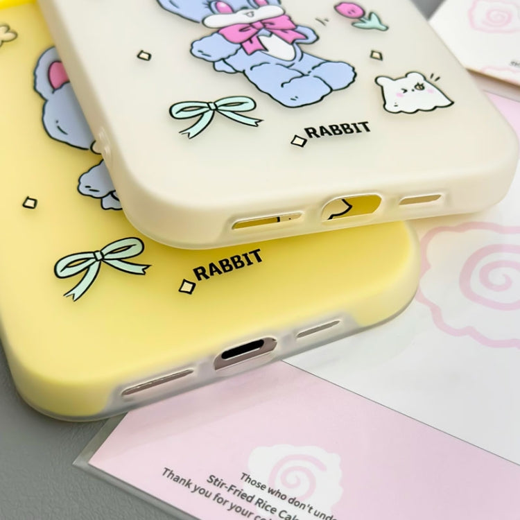 Funda híbrida TPU y PC con tacto de piel para iPhone 12 (Gato Rosa y Blanco)