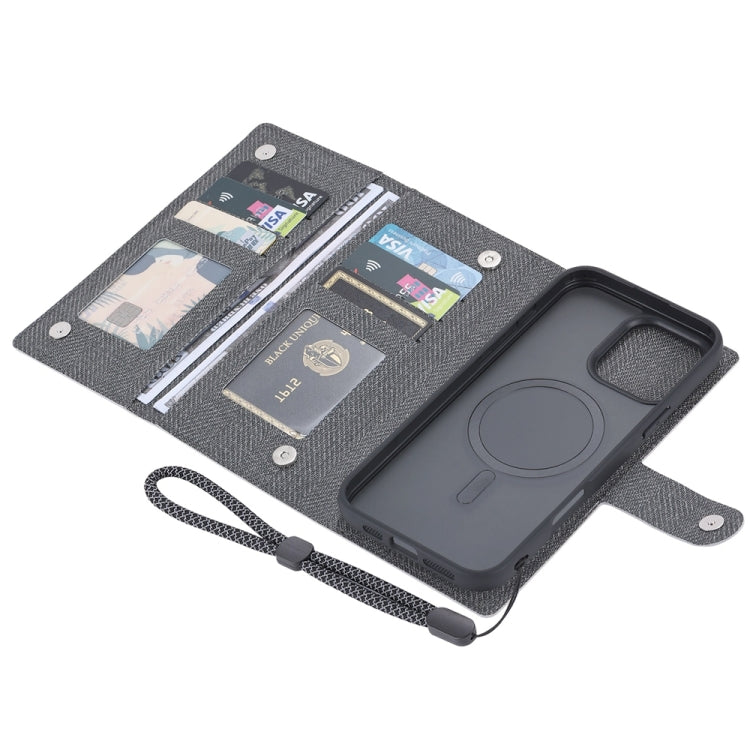 Funda de Cuero con Tapa Magnética Rfid Magsafe para iPhone 14 Pro Max Vili Gbs Series (Negra)