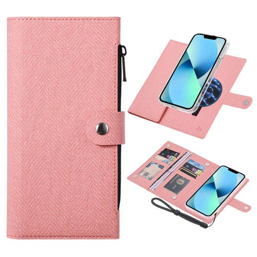 Funda de Cuero con Tapa Magnética Rfid Magsafe para iPhone 13 Vili Gbs-C Series (Rosa)