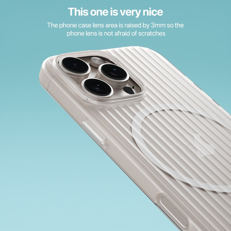 Funda de Teléfono Corrugada Magsafe para iPhone 14 (Blanca)