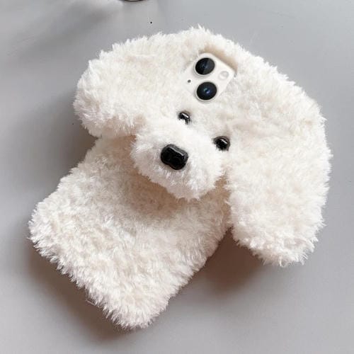 Funda TPU iPhone 13 Diseño Perro de Peluche (Blanco)