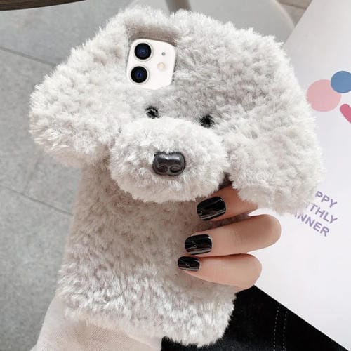 Funda TPU iPhone 12 Mini Diseño Perro de Peluche (Gris)
