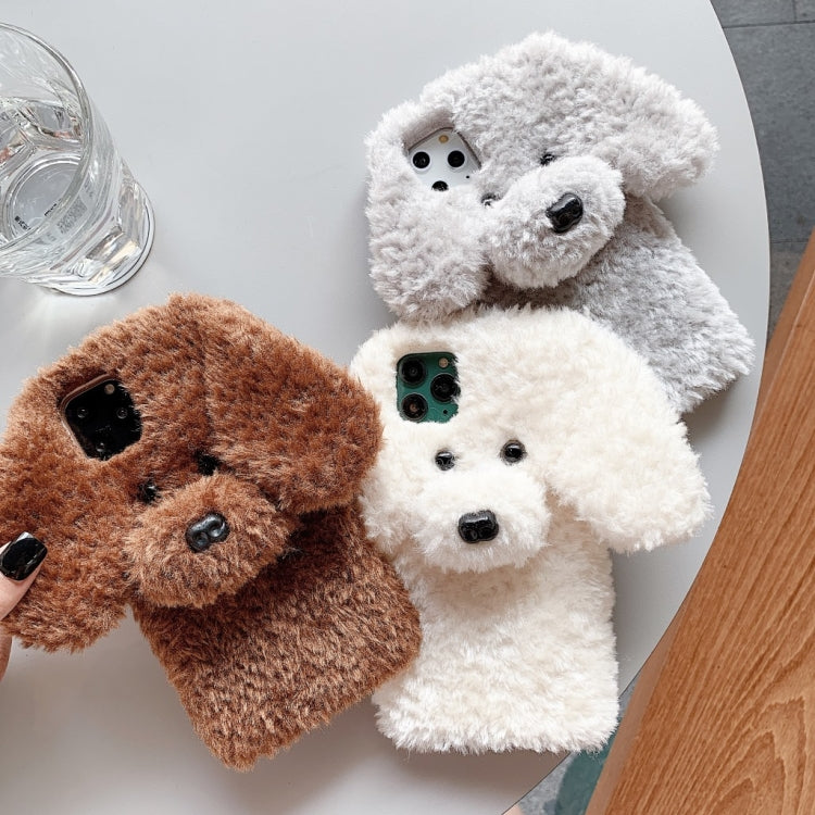 Funda TPU iPhone 16 Plus Forma Perro de Peluche (Blanco)