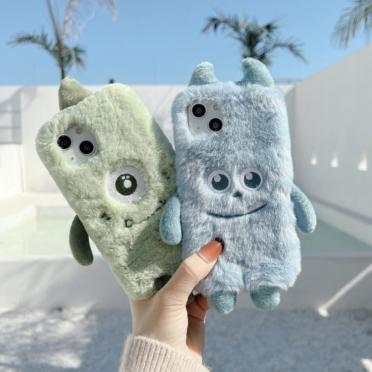 Funda TPU para iPhone 14 con Diseño de Monstruo de Peluche (Monstruo de Pelo Azul)