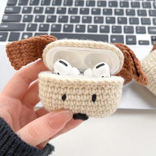 Funda Protectora Blanda Para Auriculares Airpods 4 Perro Marrón Con Orejas Largas