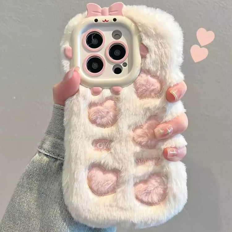 Funda TPU con Bordado de Felpa para iPhone 16 Plus (Azul y Blanco)