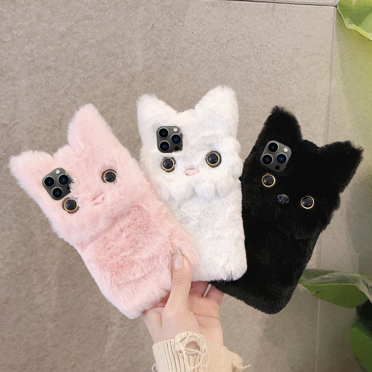 Funda para Teléfono iPhone 15 Pro Cobertura Total 3D Diseño Gato de Peluche (Negra)