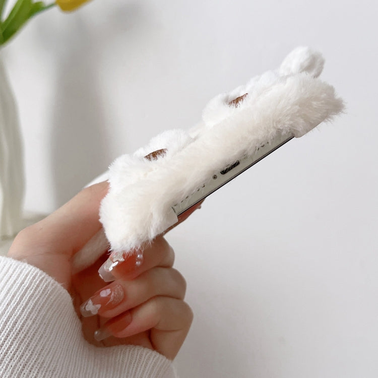 Funda para Teléfono Apple iPhone 13 Pro con Osito de Peluche Sonriente en 3D (Blanco)
