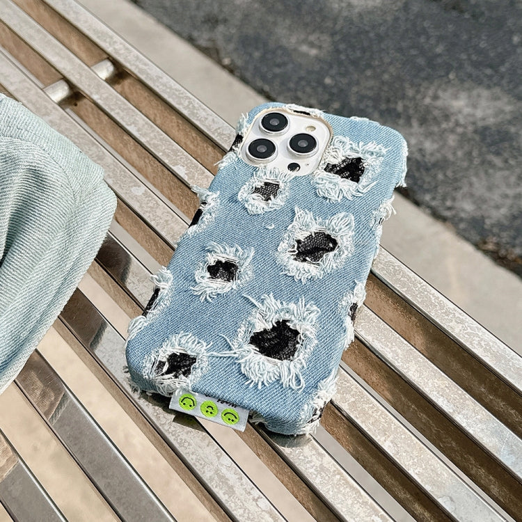 Funda para iPhone 12 Pro PU con Múltiples Agujeros y Encaje (Negro)