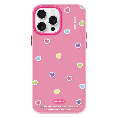 Funda híbrida TPU y PC iPhone 16 Pro Max Tacto Sedoso (Rojo, Rosa y Amor)