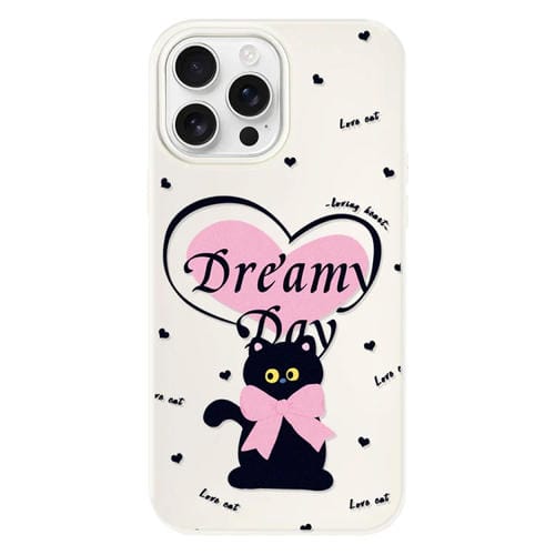 Funda híbrida TPU y Policarbonato iPhone 14 Pro Max con Tacto Sedoso (Love Cat White)