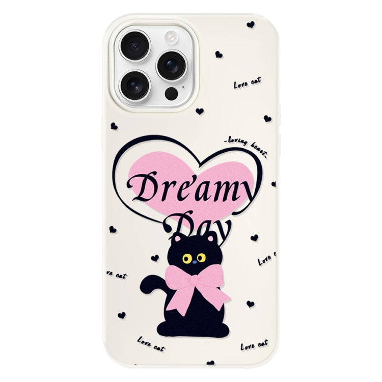 Funda híbrida TPU y PC iPhone 13 Pro Tacto sedoso (Love Cat White)