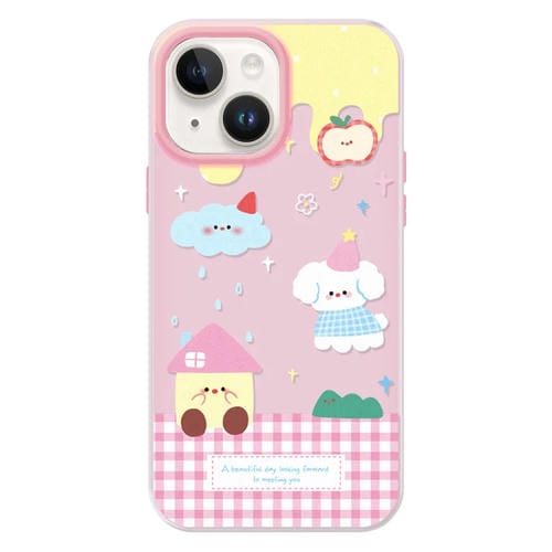 Funda híbrida TPU y PC iPhone 13 Tacto Sedoso y Gelatinoso (Rosa Clima)