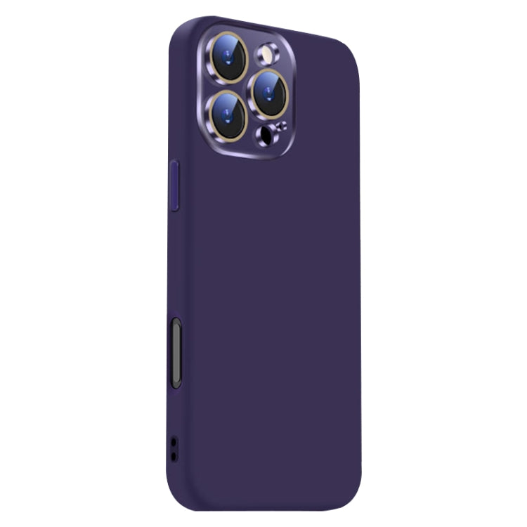Funda de Silicona Líquida para iPhone 16 Pro con NanoLente (Morado Oscuro)