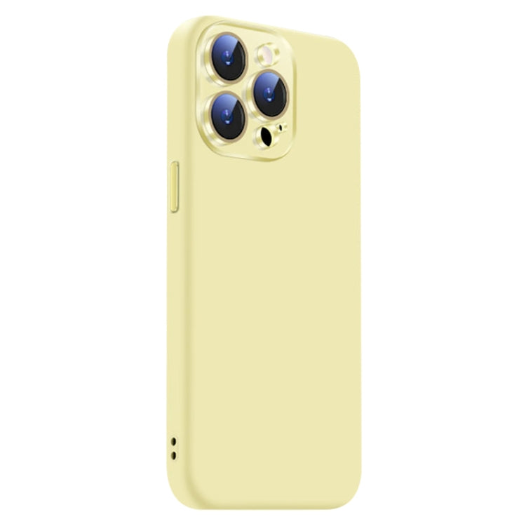 Funda de Silicona Líquida para iPhone 13 Pro con NanoLente (Amarilla)