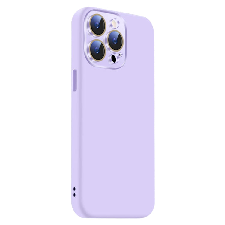 Funda de Silicona Líquida para iPhone 13 Pro con NanoLente (Morado Claro)