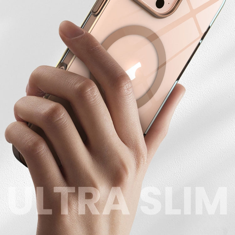 Funda para Teléfono PC Magsafe iPhone 15 Pro Max Contraste de Color Delgado (Rosa)