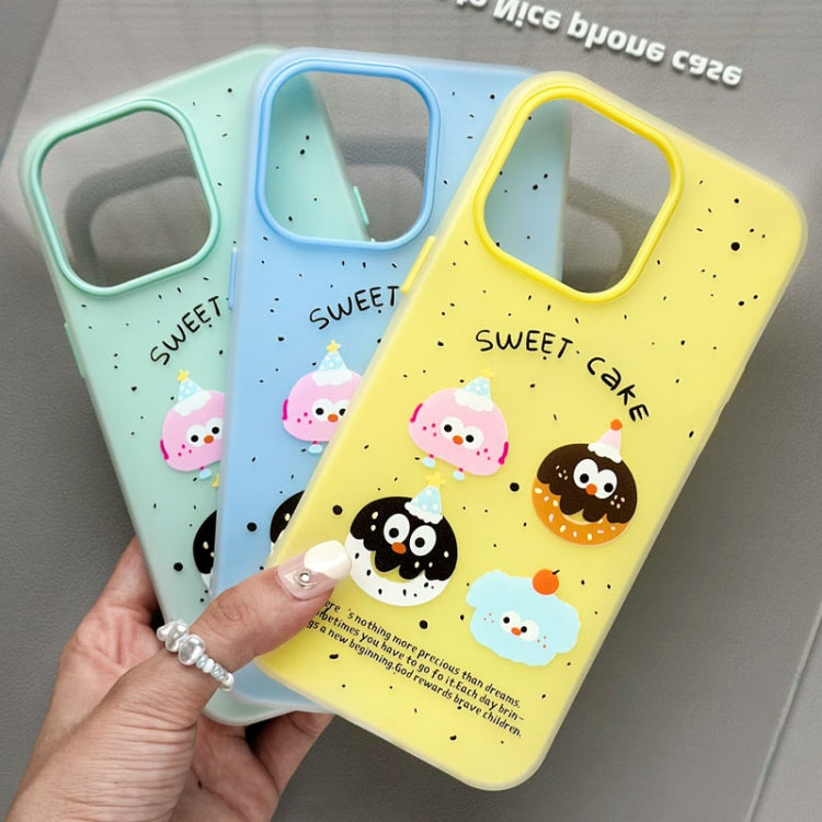 Funda híbrida TPU y PC iPhone 14 Perrito Perezoso con Tacto Sedoso (Verde Claro)