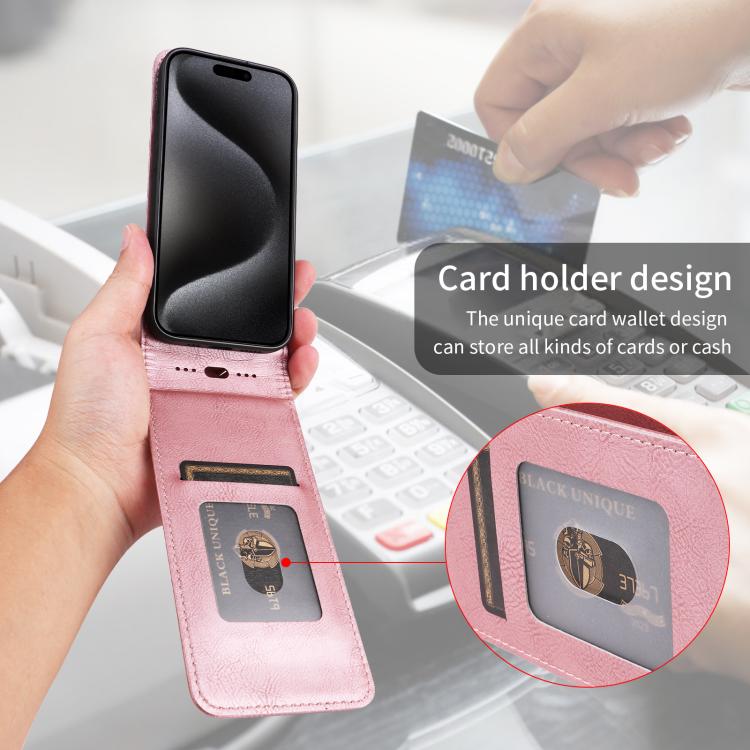 Funda de Cuero con Tapa Vertical Magnética para Sony Xperia 1 V (2023) (Oro Rosa)