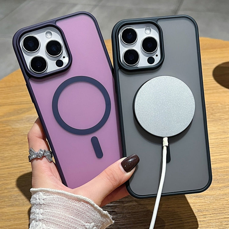 Funda para Teléfono Magsafe Frosted Skin Feel iPhone 15 Plus (Morado Oscuro)