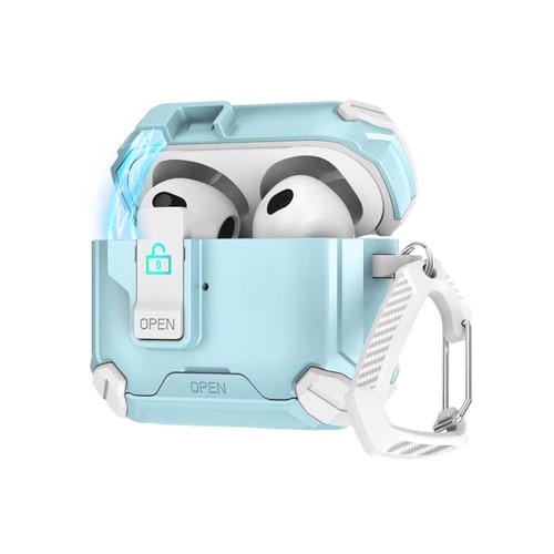 Estuche para Auriculares con Soporte Magnético Magsafe Airpods 4 (Blanco y Azul)