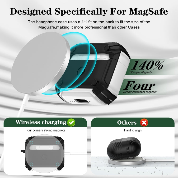Estuche para Auriculares Magsafe Airpods Pro Soporte Magnético (Blanco y Azul)