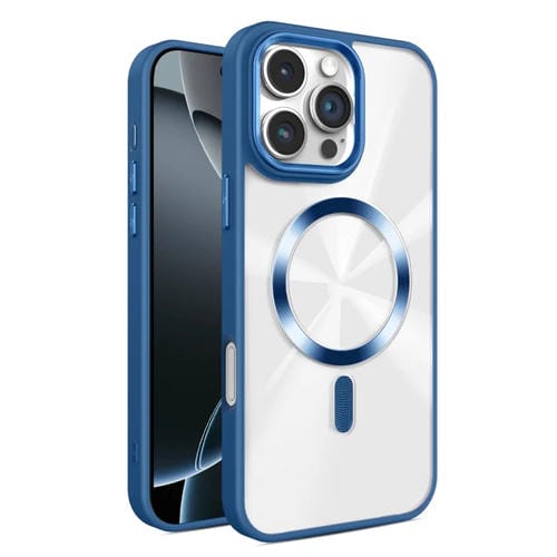 Funda para Teléfono Magsafe iPhone 16 Pro Textura Cd Brillante (Azul Real)