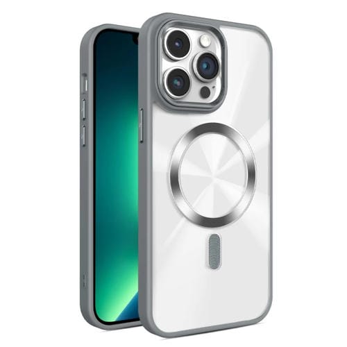 Funda para Teléfono Magsafe iPhone 13 Pro Textura Cd Brillante (Gris)