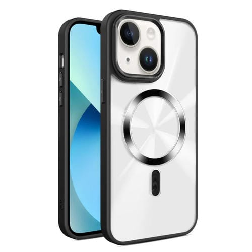 Funda para Teléfono Magsafe iPhone 13 Textura Cd Brillante (Negra)