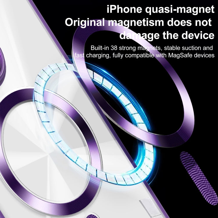 Funda para Teléfono Magsafe iPhone 12 Textura Cd Deslumbrante (Morado Oscuro)