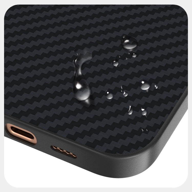 Funda para iPhone 16 Plus Abeel C Carbon Fiber Series 6D Micro Relief Magsafe (Negra y Gris)