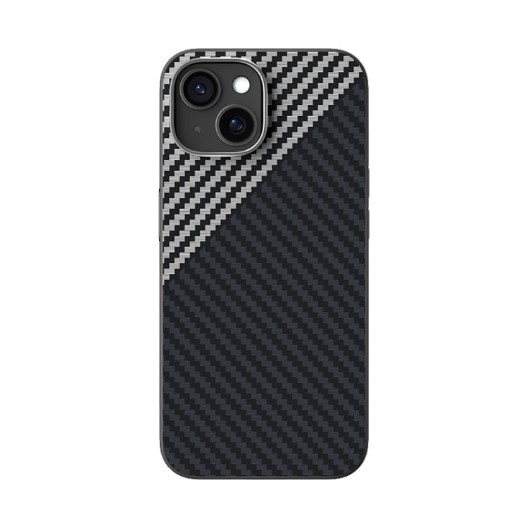 Funda para Teléfono Abeel C Carbon Fiber Series 6D Micro Relief Magsafe para iPhone 15 Plus (Negro y Gris)