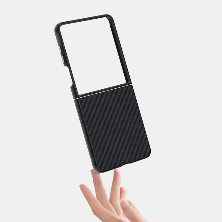 Funda para Samsung Galaxy Z Flip7 5G ABEEL C, serie de fibra de carbono 6D con microrelieve MagSafe (negro y azul)
