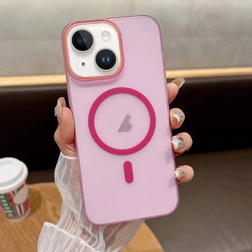 Funda para Teléfono PC con Imán Magsafe Tacto Suave Arena para iPhone 13 (Rosa)