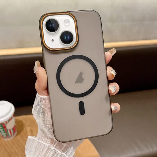 Funda para Teléfono PC con Imán Magsafe Tacto Suave Arena para iPhone 13 (Negro Claro)