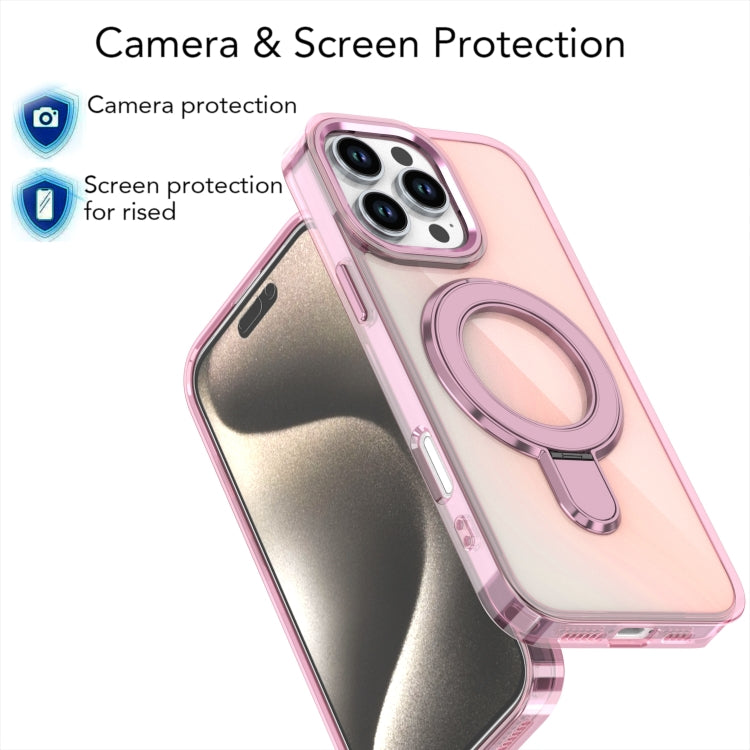 Estuche para Teléfono con Soporte Magsafe para iPhone 14/13 con Revestimiento Degradado y Decoloración (Transparente)