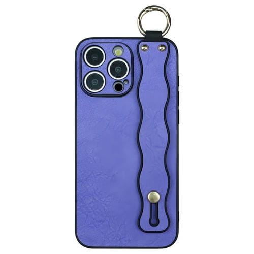 Funda TPU con Soporte para Pulsera Ondulada iPhone 15 Pro (Morado)